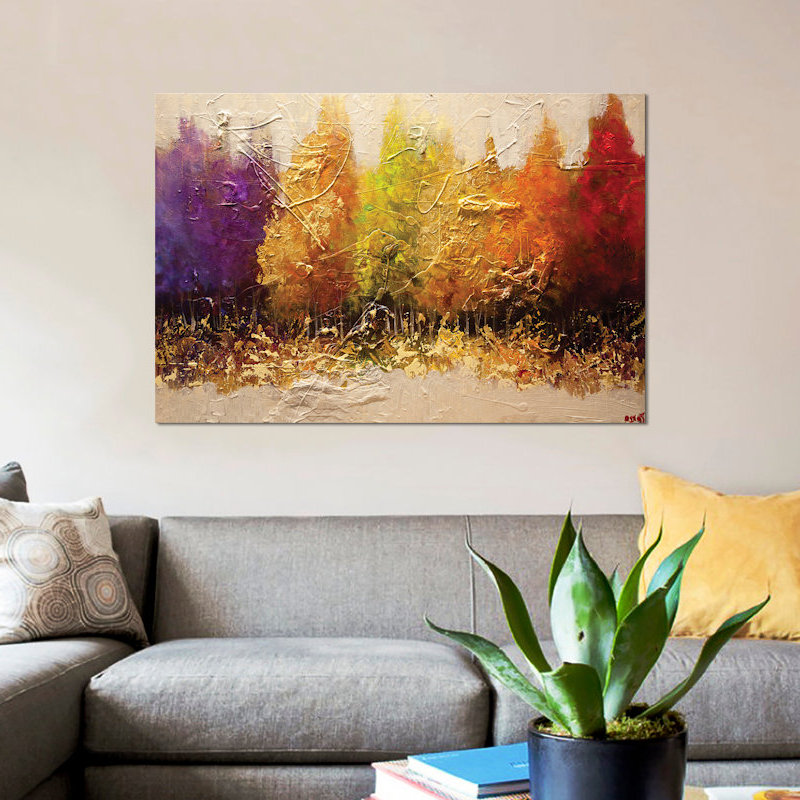 «Swiger Five Seasons», reproduction sur toile, H 8 po x l 12 po x P 0,75 po, Pas de tapis, Toile tendue