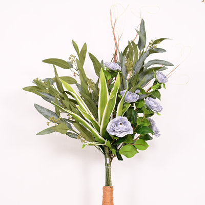 Arrangement floral de pivoines de ferme artificielle pour remplissage de vase, feuilles de feuillage de verdure, baies avec longue tige, décoration de table de fête de mariage