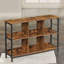 Adalaina Rustic Industrial 80 H x 120 W Bookcase Bookshelf with Storage Shelves Living Room