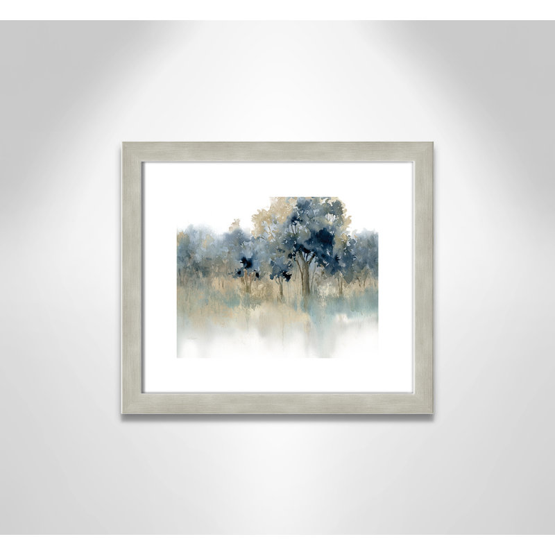 «Minyard Waters Edge II», reproduction de peinture à l'aquarelle encadrée, H 13,5 po x l 15,5 po x P 1,25 po, Argent argent