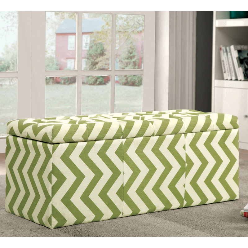 Banc de rangement rembourré Zarah, Vert