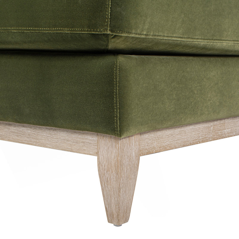 Chaise longue de style ferme moderne, vert olive