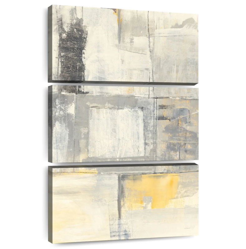 Avery Gray And Yellow Blocks, 32" H x 20" W