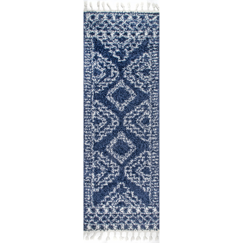 Armaghan Southwestern Blue Area Rug, Runner 2'6" x 6'