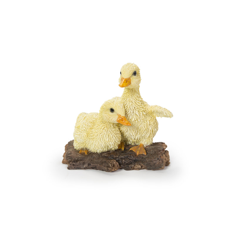 Statue de jardin 1 pièce Playful Ducklings, Noir