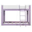 Lit superposé bas simple, lit superposé convertible en bois avec échelle réversible et barrières de sécurité, violet-1692599887