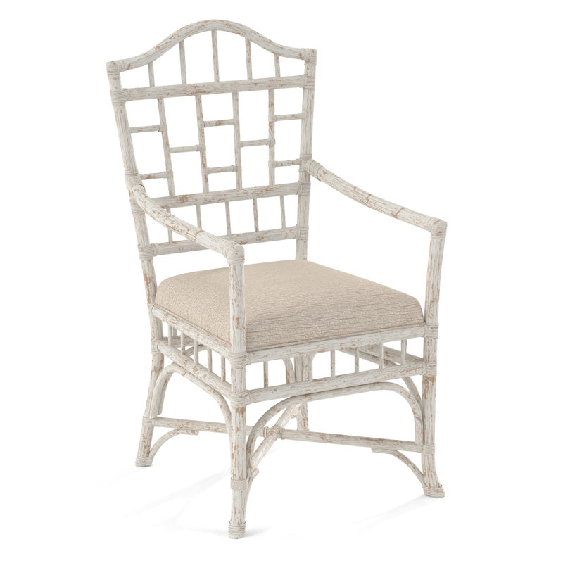 Chaise avec accoudoirs Chippendale, Océan, Bleu géométrique 0425-63