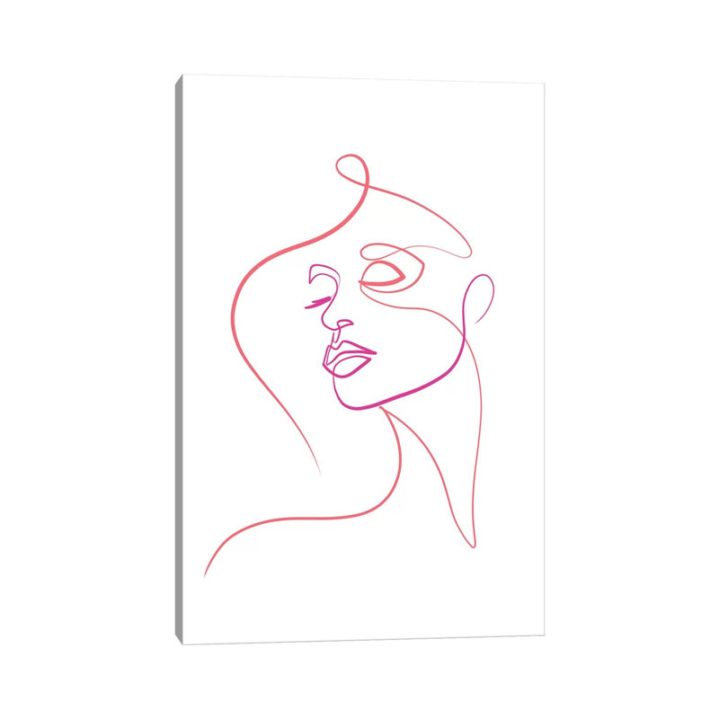 Femme Face I by Dane Khy - Print on Canvas, Wrapped Canvas, 66.04cm H x 45.72cm W x 3.81cm D