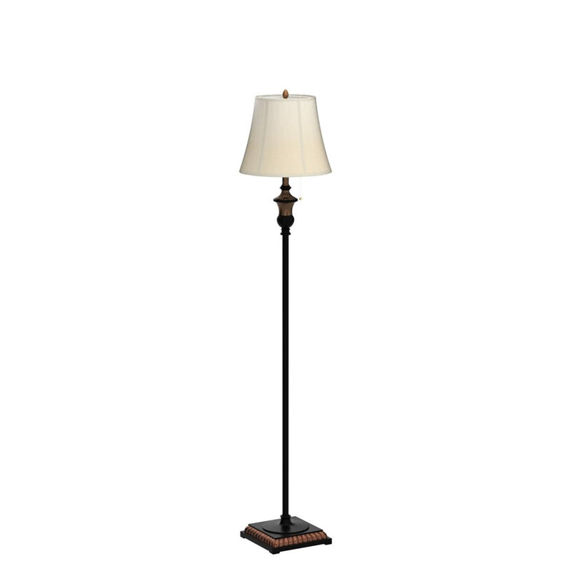 Traditional Floor Lamp, White, Beige