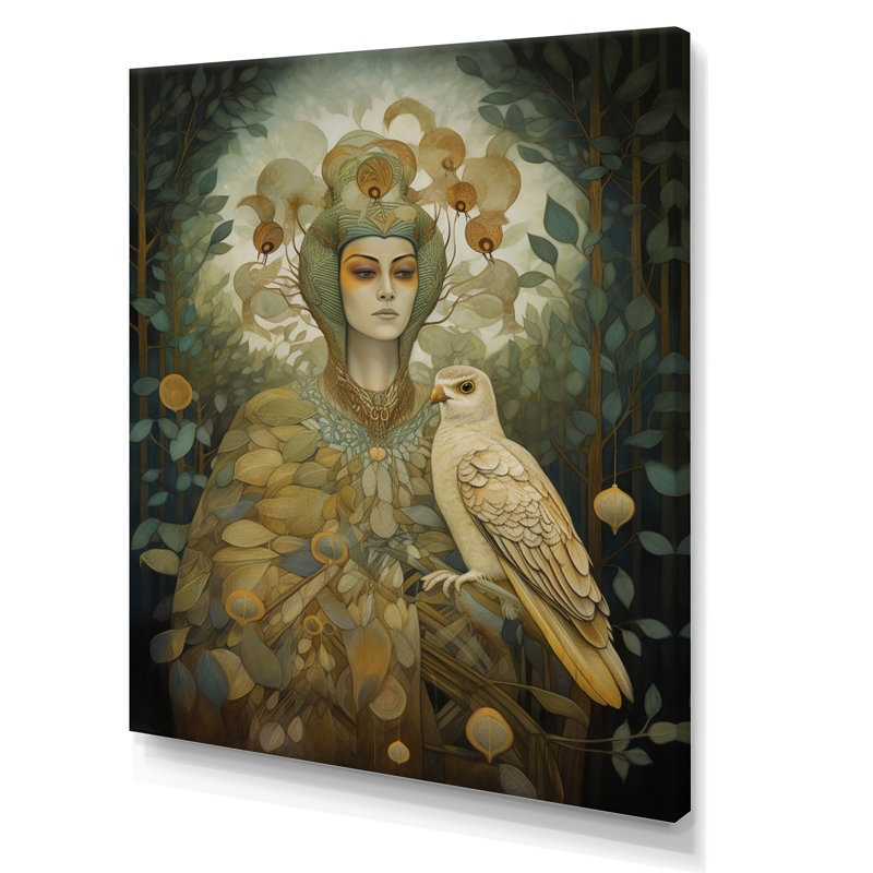 Retro Portrait White Owl Magic I - Animals Owl Wall Decor, H 20 po x l 12 po x P 1 po, Toile tendue