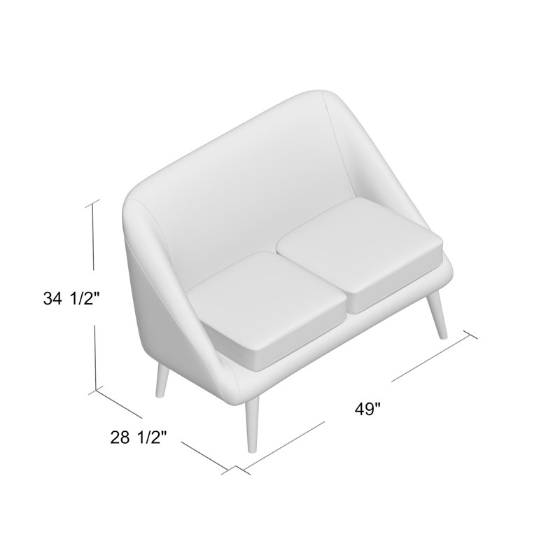 Kalum Upholstered 49.2'' Loveseat, Blue