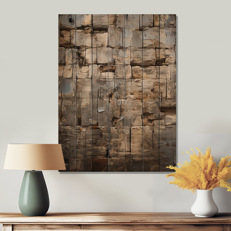 «Hebrew Western Wall Collage II», reproduction sur bois, H 40 po x l 30 po x P 0,78 po