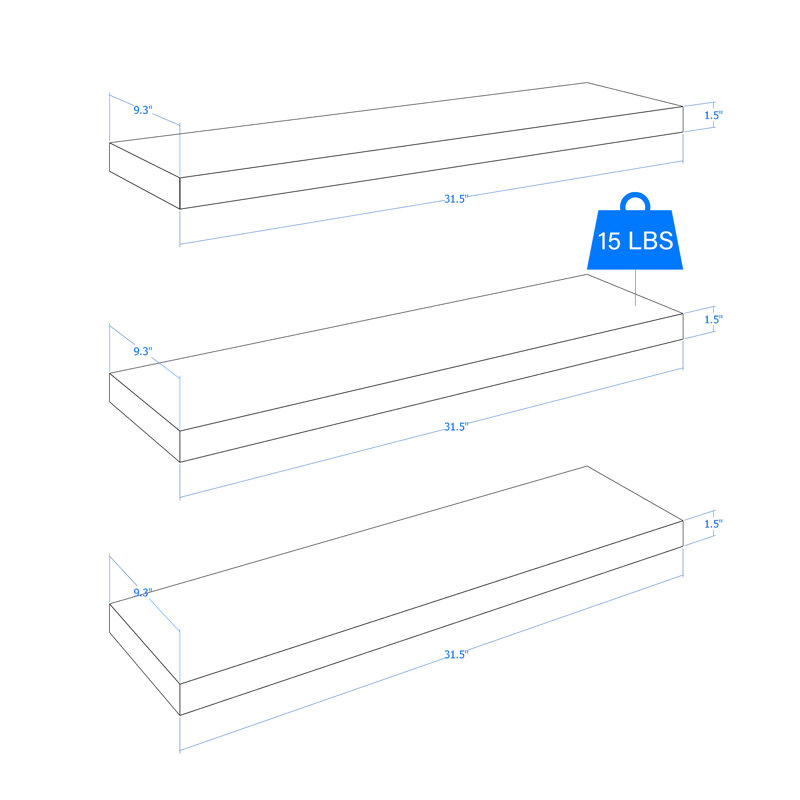 3 Piece Floating Shelf