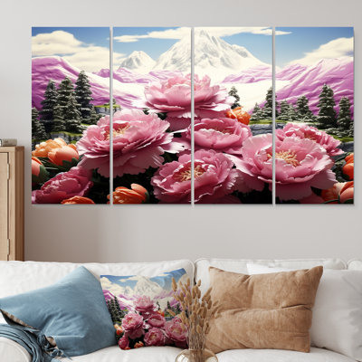 Volney - Floral Wall Art For Living Room 4 Piece