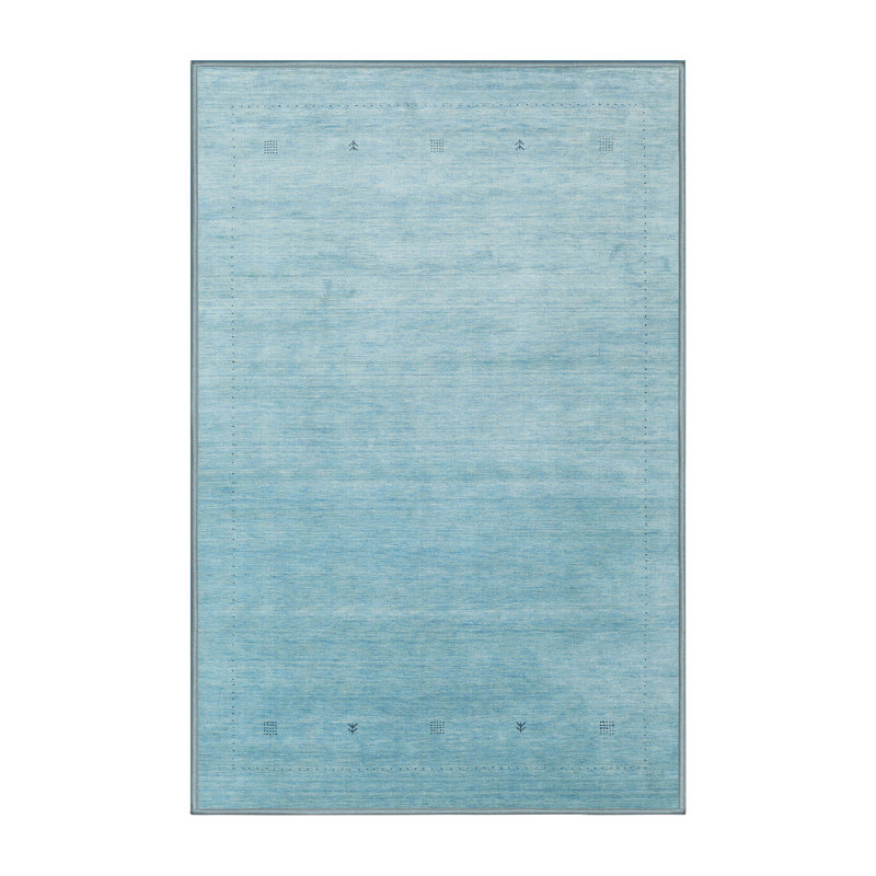 Tapis de zone bleu contemporain, Rectangle 8 pi x 12 pi