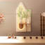 Décoration murale réglable en grès à 3 couleurs DEL avec plantes simulées - sculpture d'art 3D, vase en verre et télécommande pour salon, chambre à coucher