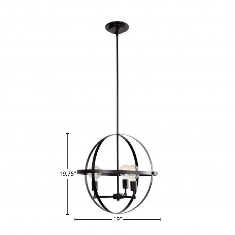 Luminaire suspendu noir à 3 lumières Yariel