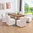 Channelle 20.4" Wide Modern Bouclé Upholstered Rolling Dining Chairs