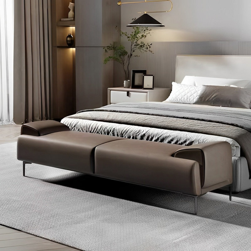 Banc rembourré Sayanna, H 17,71 po x l 70,86 po x P 17,71 po, Café