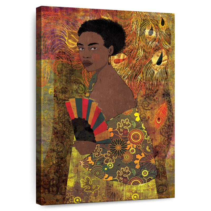 Leisha Woman With Fan, 36" H x 24" W