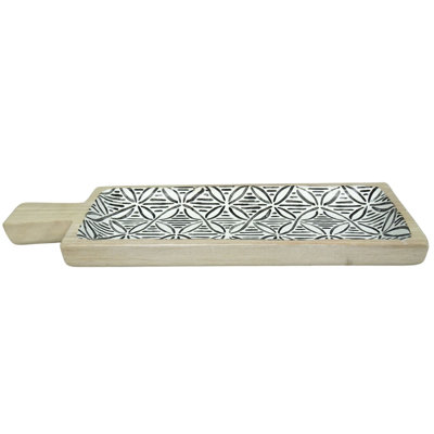 VIP Wood 18.11 in. Multicolor Tray with Geo Print