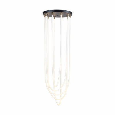 Lustre à 5 lumières Cascata - noir / laiton brossé