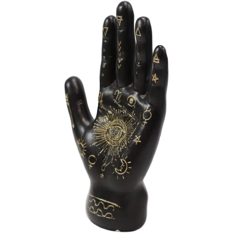 Psychic Fortune Teller Chirology Palmistry Hand Palm Jewelry Dish Ring–  Ebros Gift