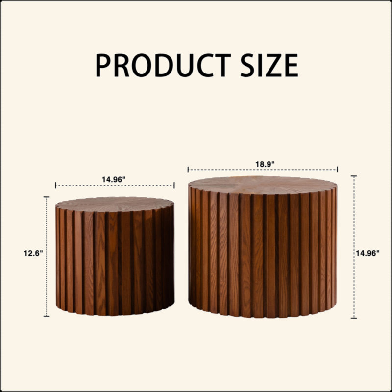 Table basse ronde en bois pour le salon et les petits espaces