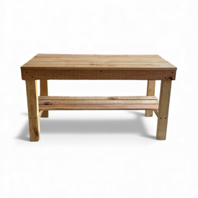 Banc rustique avec tablette de rangement Farmhouse