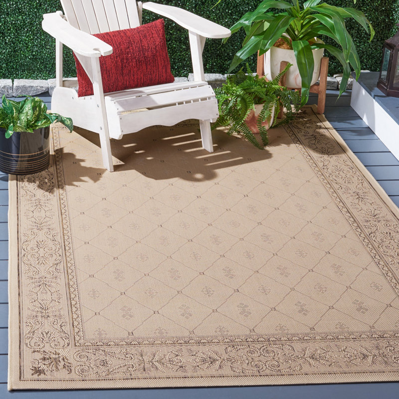 Performance Oriental Indoor/Outdoor Area Rug, Round 6'7"