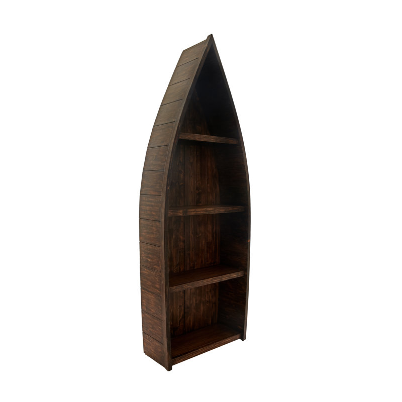 Bibliothèque en bois massif - Café clair, 84,6 po x 30,4 po x 12 po, Café clair