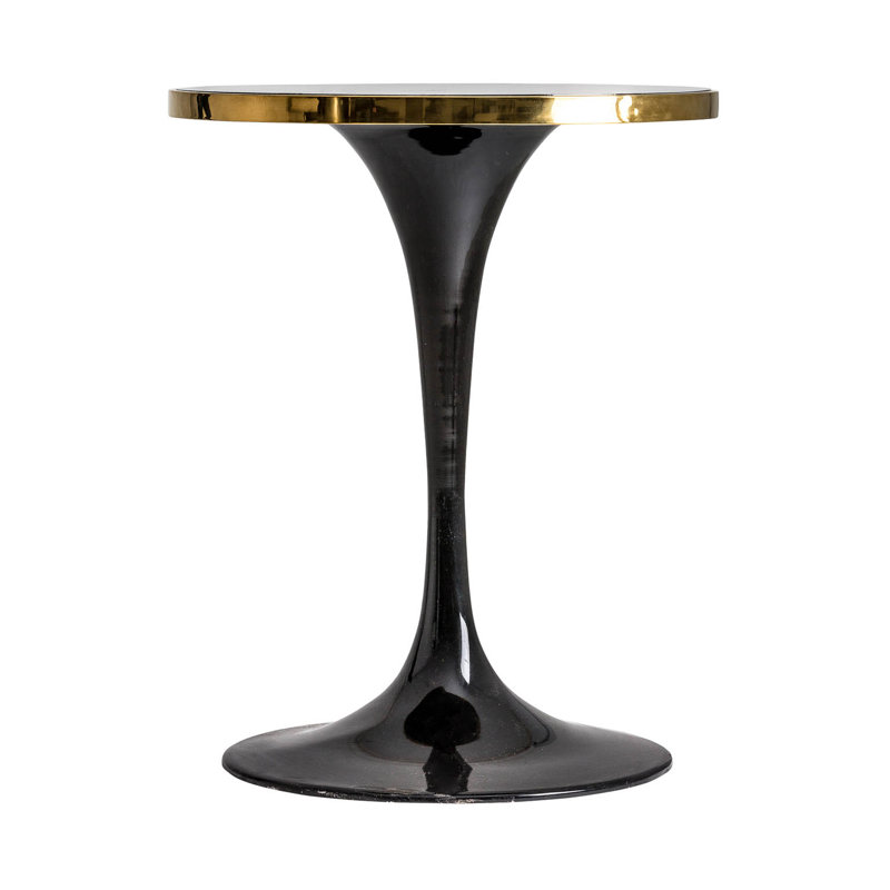 Than Black/Gold Synthetic Marble Bar Table , 77cm H X 62cm W X 62cm D