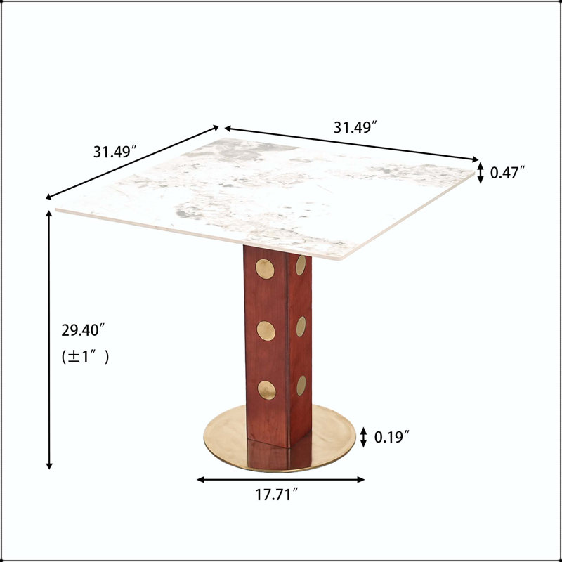 Table de salle à manger 33,5 po, White/Grey