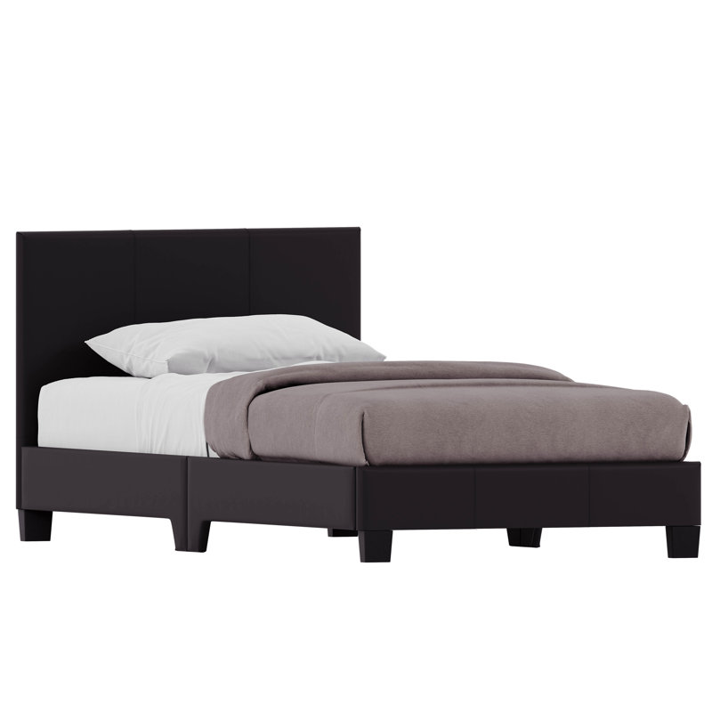 Scipio Upholstered Faux Leather Bed, UKFR Certified, Single (3'), Brown