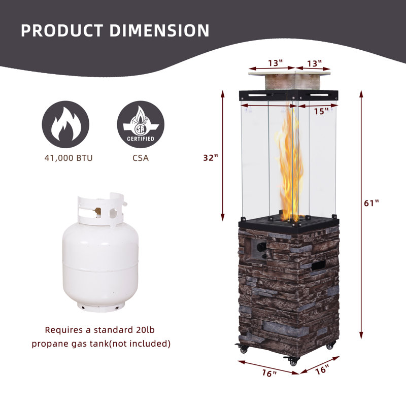 Chauffe-terrasse au propane 41 000 BTU, Bronze