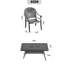 Mobilier d'extérieur en fonte d'aluminium avec table rectangulaire et coussins - Noir