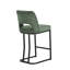 Ensemble de 6 tabourets de bar modernes rembourrés à hauteur de comptoir en chenille avec dossier ouvert et base en métal noir mat pour îlot de cuisine, salle à manger-804814128-804814131