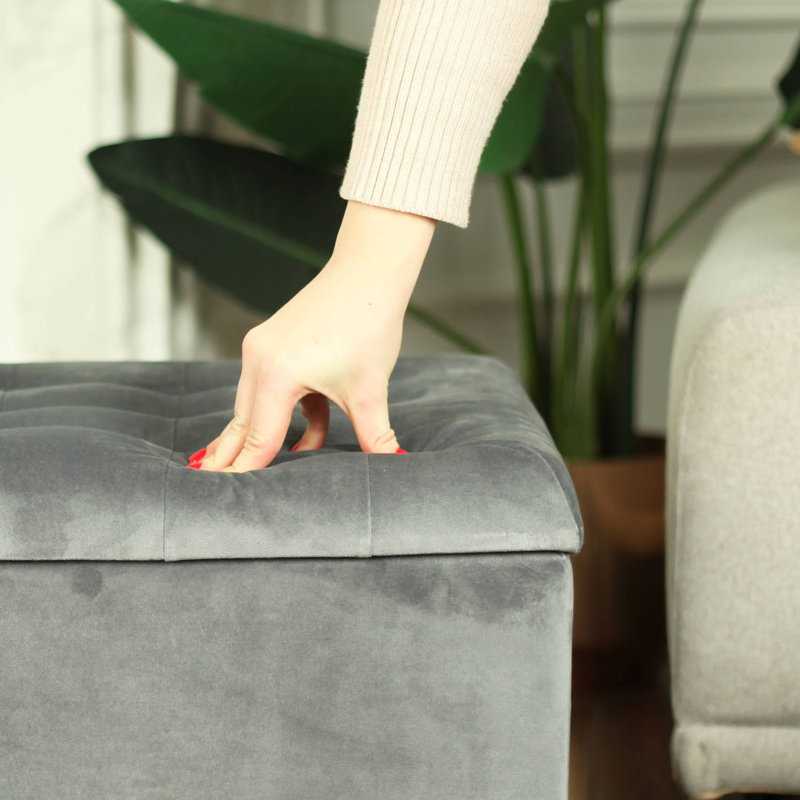 Stool with Storage, Grey