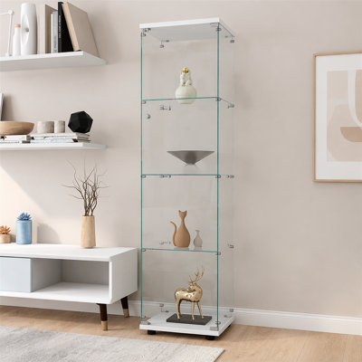 Vitrine en verre avec 4 portes et 4 tablettes