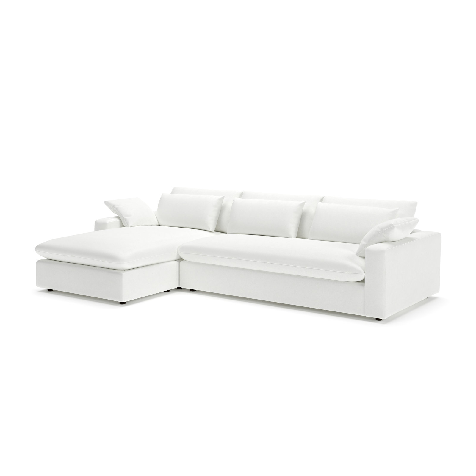 Remy Chaise Sectional, John Flour Performance Linen Blend, Left Hand Facing