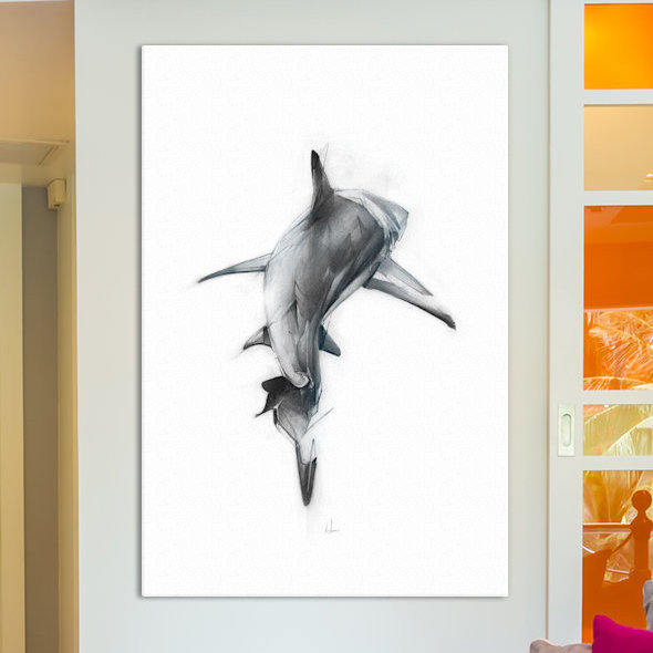«Shark III», impression sur toile tendue, H 40 po x l 26 po x P 1,5 po, Toile tendue