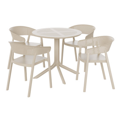 4-Person Outdoor Round Dining Set