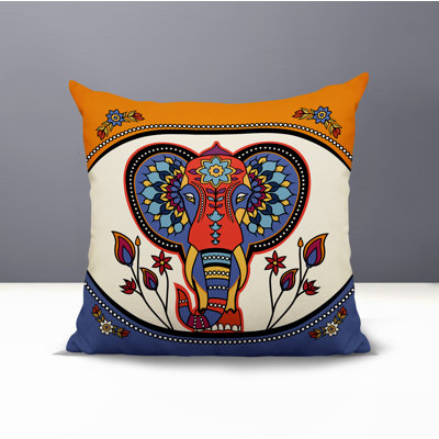 Indra Elephant Reversible Indoor/Outdoor Pillow