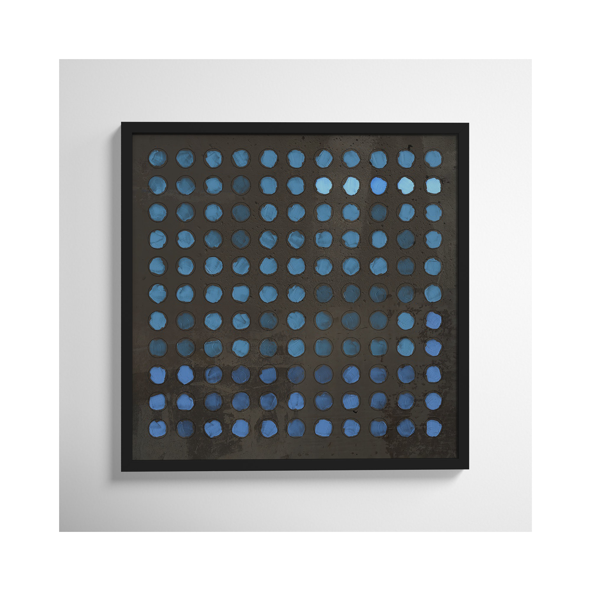 Squared Circles 5 by Jacques Pilon, 30" H x 30" W x 1.25" D, Black