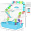 Parc à hamster portatif bleu - 5 avec tubes, tunnels et roue, fontaine à eau portative pour cage extra large.