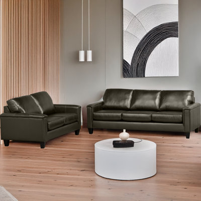 Ensemble de salon en cuir véritable 2 pièces Deboer