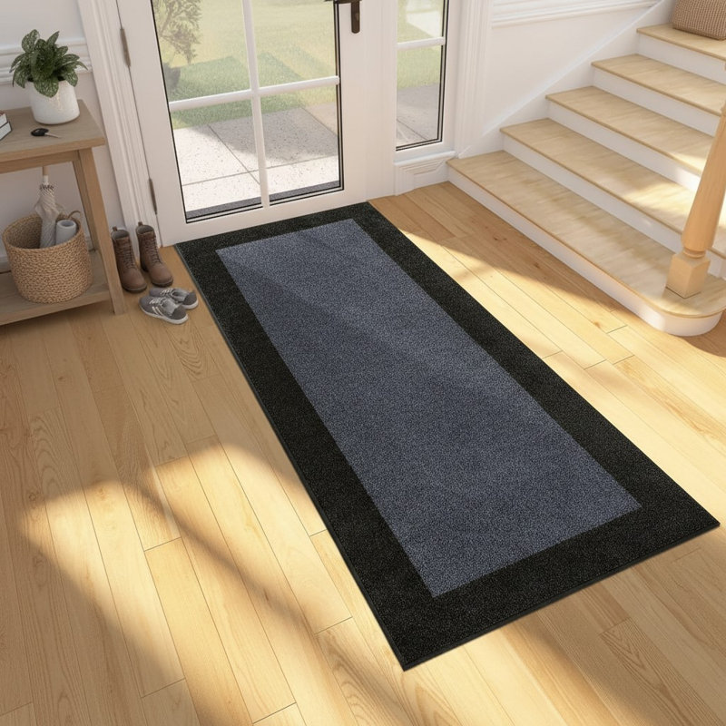 Non-Slip Geometric Doormat, Charcoal