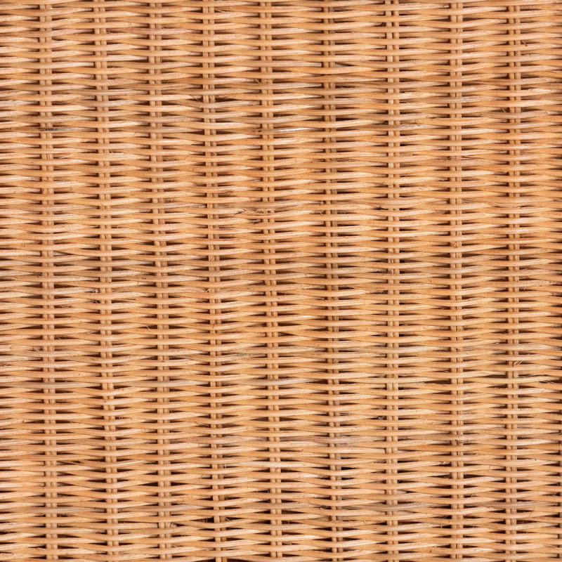 Banc de rangement en rotin naturel Yoselin de Bali & Pari avec cadre à bord festonné