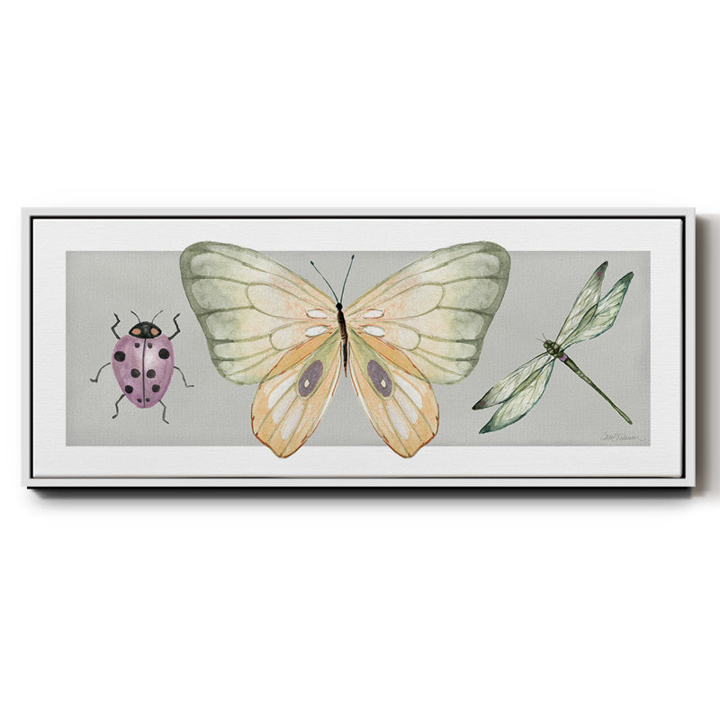 «Pretty Insectes I», toile encadrée, H 8 po x l 20 po
