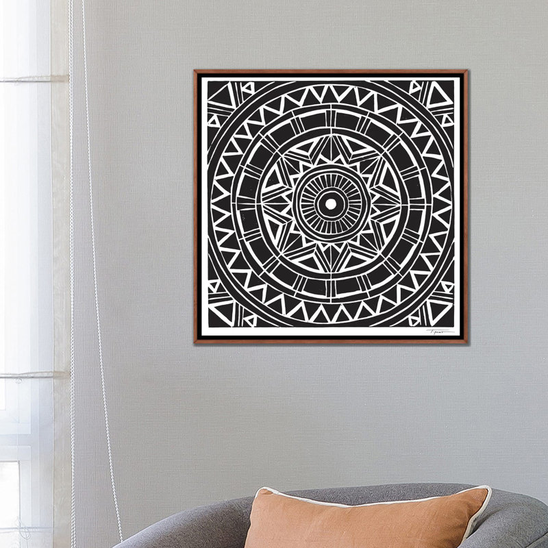 Radial Tribal Design - impression d'art graphique, Pas de tapis, H 26 po x l 26 po x P 1,5 po